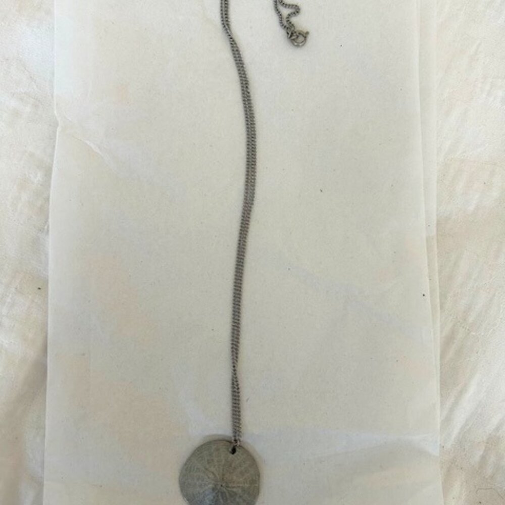 Beachy Sand Dollar silver necklace